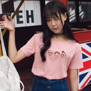Monkey Embroidery Top