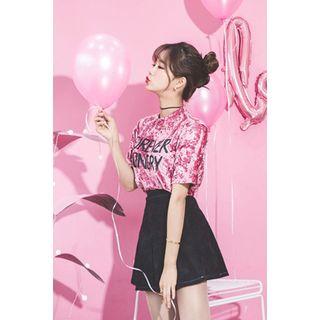 Lettering Velvet Top