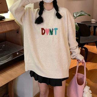 Lettering Sweater Lettering - Off-white - One Size