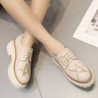 Platform Star Embroidery Lace-up Shoes