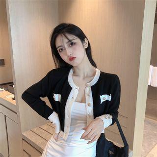 Color Block Buttoned Top Black - One Size