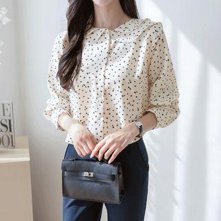 Layered-collar Floral Blouse