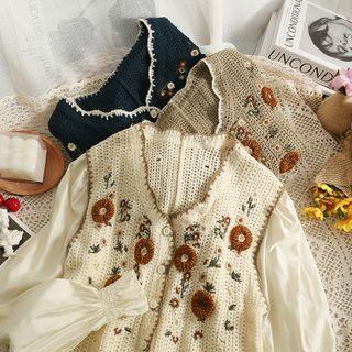 Embroider Floral Knit Cardigan