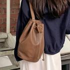 Drawcord Pleather Sling Backpack