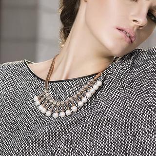 Rhinestone Faux-pearl Necklace