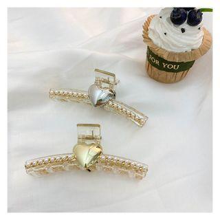Pearl Heart Shark Hair Clip