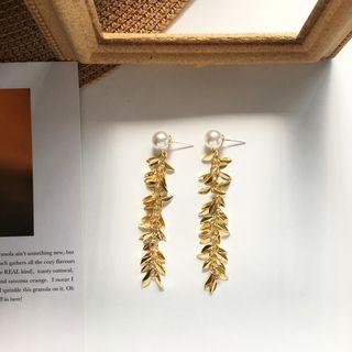 Leaf Fringe Earring 1 Pair - Stud Earring - One Size