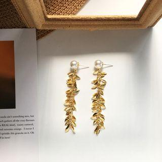 Leaf Fringe Earring 1 Pair - Stud Earring - One Size