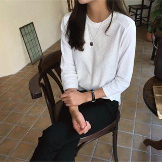 3/4-sleeve M Lange T-shirt Ivory - One Size