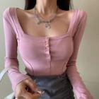 Square-neck Slim-fit Crop Top