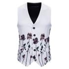 Floral Jacquard Buttoned Vest