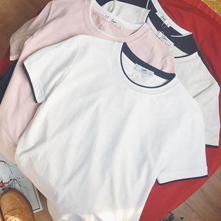 Mock Two-piece Plain T-shirt