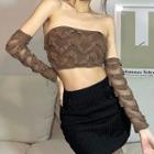 Set: Knit Bandeau Top + Arm Sleeves