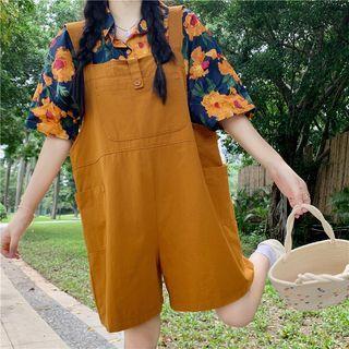 Short-sleeve Print Shirt / Plain Jumper Shorts
