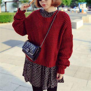 Bat Sleeve Knit Top