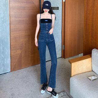 Bandeau / Spaghetti Strap Denim Dungaree