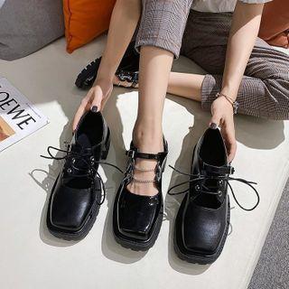 Safety Pin Chained Mary Jane Flats
