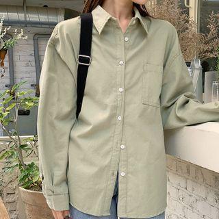 Long-sleeve Oversized Cotton Shirt