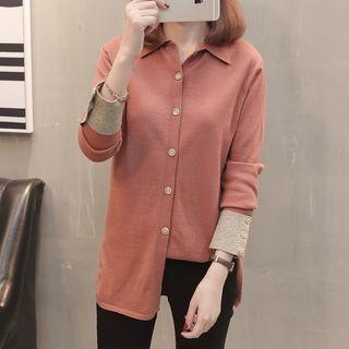 Contrast Cuff Cardigan