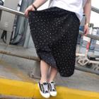 Polka Dot A-line Midi Pleated Skirt