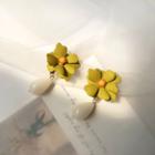 925 Sterling Silver Flower Drop Earrings Flower - One Size