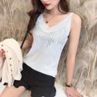 V-neck Glitter Knit Tank Top