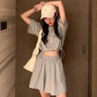 Set: Elbow-sleeve T-shirt + Skort