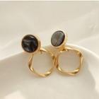 Acetate Disc Twisted Alloy Hoop Dangle Earring