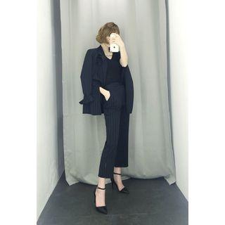 Set: Double-breasted Blazer + Pinstriped Pants