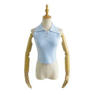 Collar Knit Halter Top