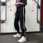 Lettering Trim Slit Jogger Pants