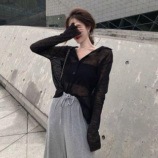 Lightweight Sheer Knit Blouse