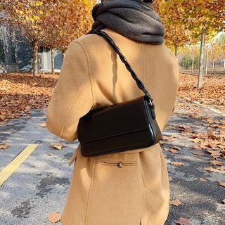 Faux Leather Twisted Strap Shoulder Bag
