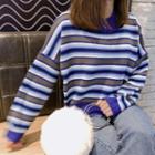 Striped Sweater 8139# - Blue - One Size