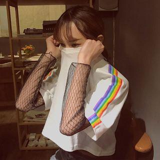 Striped Slim-fit Short-sleeve Cropped T-shirt