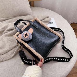 Faux-fur Panel Tote Bag