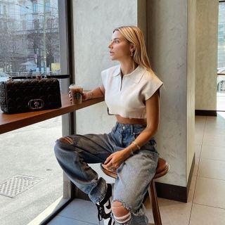 Plain Oversize Cropped Tank Top