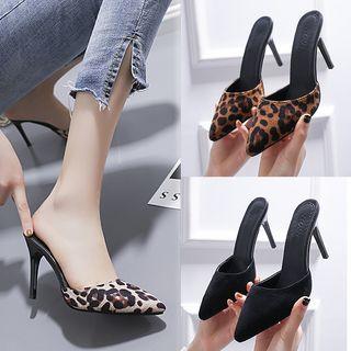 Faux Suede Pointed-toe High Heel Sandals