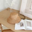 Beribboned Raffia Sun Hat Beige - One Size