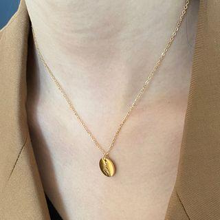 Embossed Hand Pendant Stainless Steel Necklace E302 - Gold - One Size