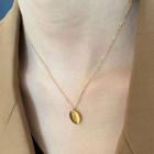 Embossed Hand Pendant Stainless Steel Necklace E302 - Gold - One Size