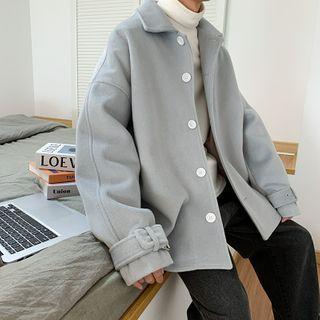 Buckled Loose-fit Plain Jacket