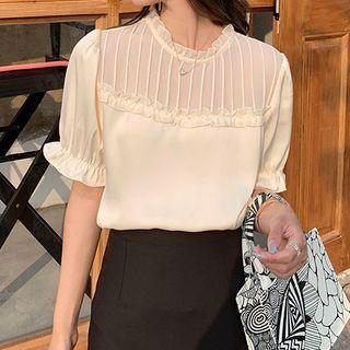 Ruffle Trim Panel Blouse