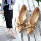 Embellished Bow Pointed Flats