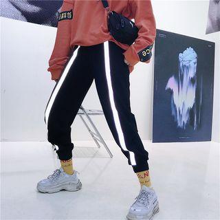 Reflective Trim Jogger Pants Black - One Size