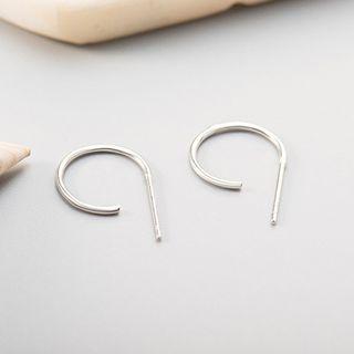 925 Sterling Silver Half Hoop Earring