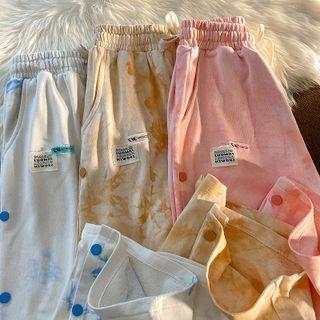 Tie-dyed Buttoned Slit Pants