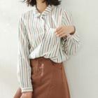 Striped Corduroy Shirt As Shown In Figure - One Size