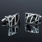 Contrast-color Cuff Link Black, Silver - One Size