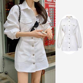 Mini A-line Linen Shirtdress